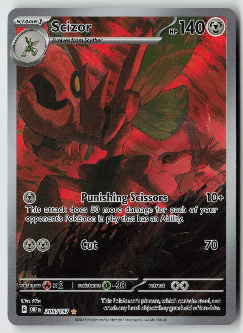 Scizor - 205/197 - SV03: Obsidian Flames Holo - PTCG - LP