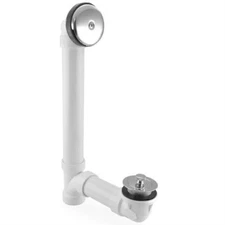 Lift and Turn Bathtub Drain Waste (Full Kit) w/ Chrome Plated Trim, PVC, 1-hole