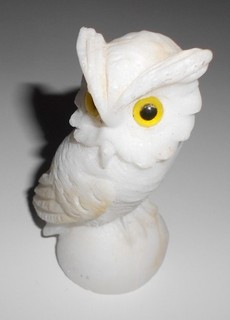 Eule Schneeeule aus Keramik Handarbeit Deko