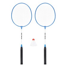 NILS Badminton Set 2 Schl&auml;ger+Federball Stahl Racket Set Anf&auml;nger Farbe zuf&auml;llig