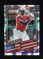 2026 Panini Stars & Stripes Prizm Cracked Ice Prizm 24/25 Jacob Seamon #179 4jk