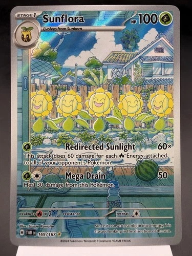 Sunflora 169/167 - Illustration Rare - Twilight Masquerade Pokemon Card NM