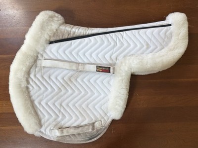Fleeceworks FWXK Sheepskin Hunter Saddle Pad - White - Size LG - English