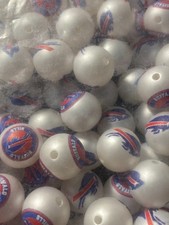 Buffalo Bills 16mm Acrylic Beads for beadable pens DIY projects 6 pk