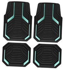 Heavy Duty Rubber Floor Mats Aluminum Film Car Mats Set Front And Rear Mint