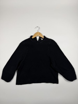 Texture & Thread Madewell Long Sleeve Top Womens L Black Ribbed Mock Neck