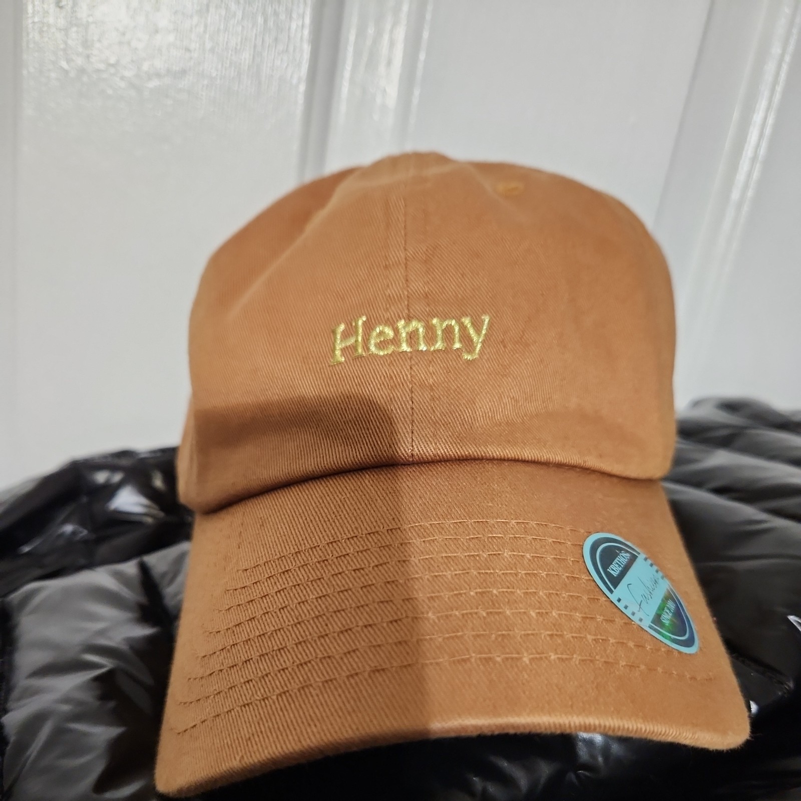 Henny Embroidery Dad Hat Baseball Cap Broen Distressed - Kbe
