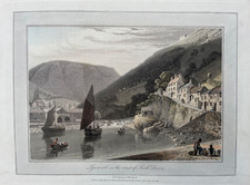 1814 Antique Print; Lynmouth, Devon after William Daniell