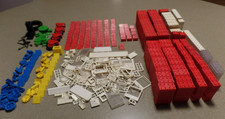 vintage AMERICAN BRICK 900 Pieces red white Bricks Windows Doors Wheels USA