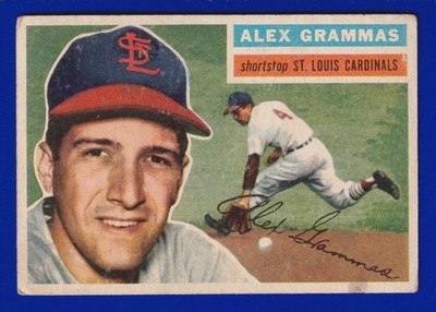 ALEX GRAMMAS Cardinals 1956 TOPPS white back #37 GOOD/VERY GOOD 