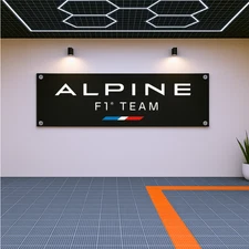 Alpine Formula 1 Banner 71x24" – Flag for Garage or Racing Wall Decor