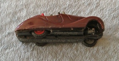 Vtg 1940s Schuco Examico 4001 Windup Metal Car Dark Red Original