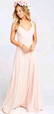 New 198$ MuMu Jenn Women's M Dusty Pink Chiffon Deep V-Neck Maxi Dress