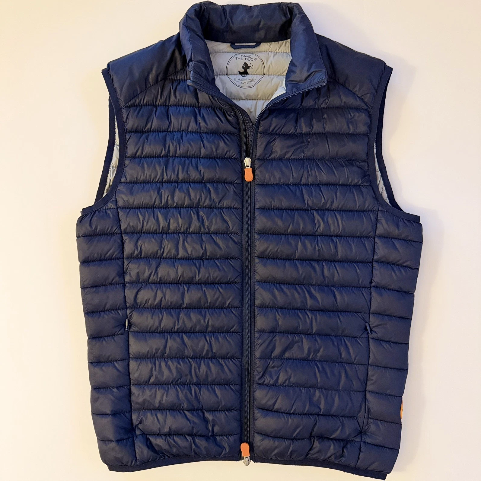 Save The Duck Men’s Hiking Vest Medium Navy Ultra Light Synthetic Down Outdoor