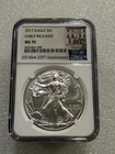 2017 Silver Eagle NGC MS70 Early Releases Vintage US Mint Label ~~ No Spots (X)