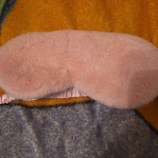 Pink Plush Sleep Eye Mask with Elastic Strap, Single Sleep Mask