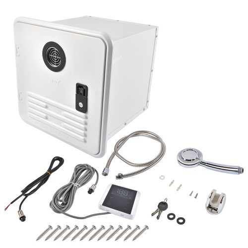 Returned RV Tankless Instant Water Heater Propane Gas 15x15 in 12V DC 42000 BTU