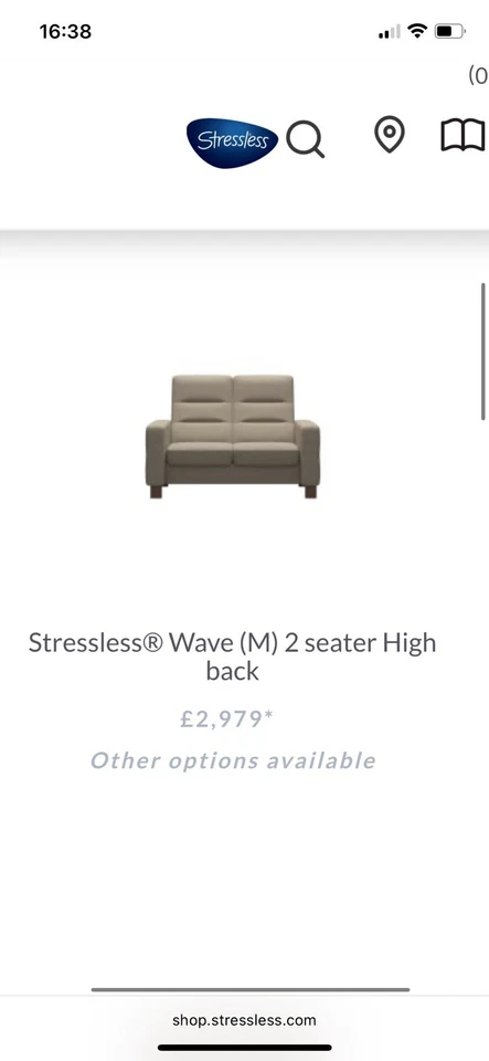Cream Leather Sofa - STRESSLESS®   - Back Recliner - Super Comfy - Image 3 of 4