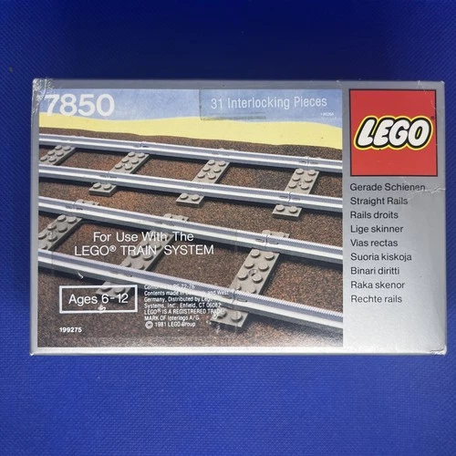 Vintage New Lego 7850 Straight Rails For Toy Train Track System Retro Wear Tear