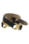 De Vecchi Womens Leather Gold Tone Detail Belt Black Size Large — photo 2