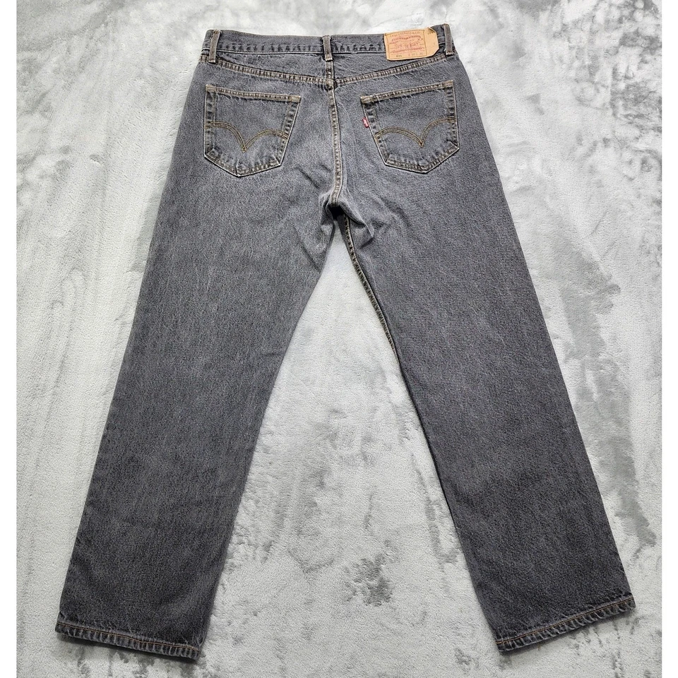 Jeans vintage Levi's 501 para hombre W38 L30 gris botón mosca pierna recta algodón denim Foto 4 de 4