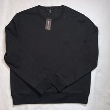 Michael Kors Men's Black Embossed Logo Pullover Crewneck Sweatshirt Size XL New