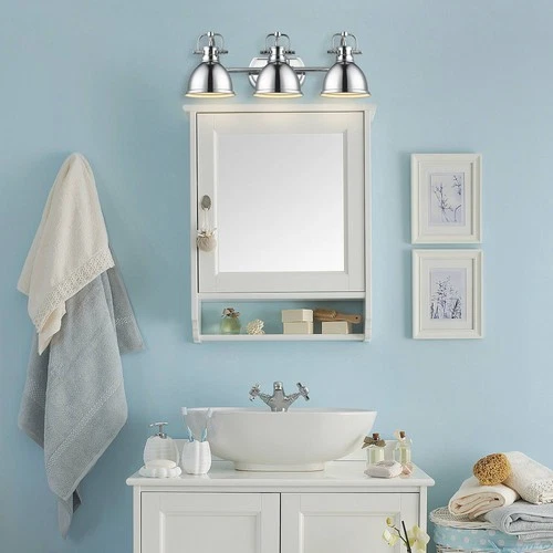 Duncan 24 1/2" Wide Chrome 3-Light Bath Light - Picture 5 of 6