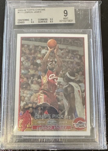 2003-04 Topps Chrome #111 Lebron James RC Rookie Card BGS 9 Mint Cavs Lakers