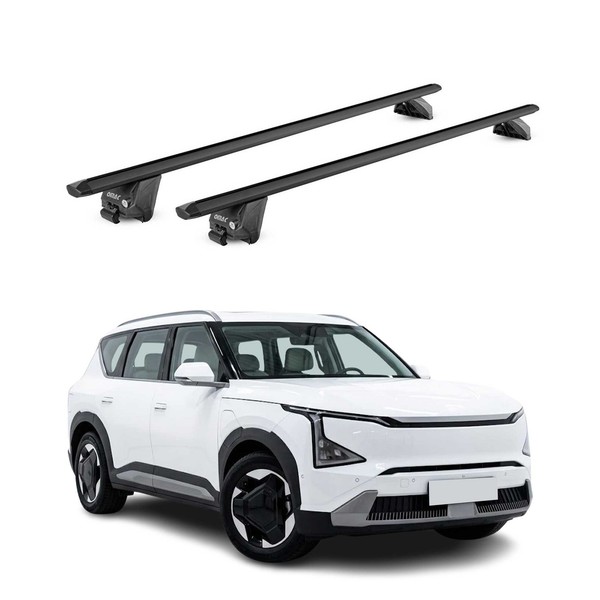 DachträGer GrundtäGer FüR Kia EV5 2024-2026 100Kg Aluminium Schwarz 2 Tlg ABE-image