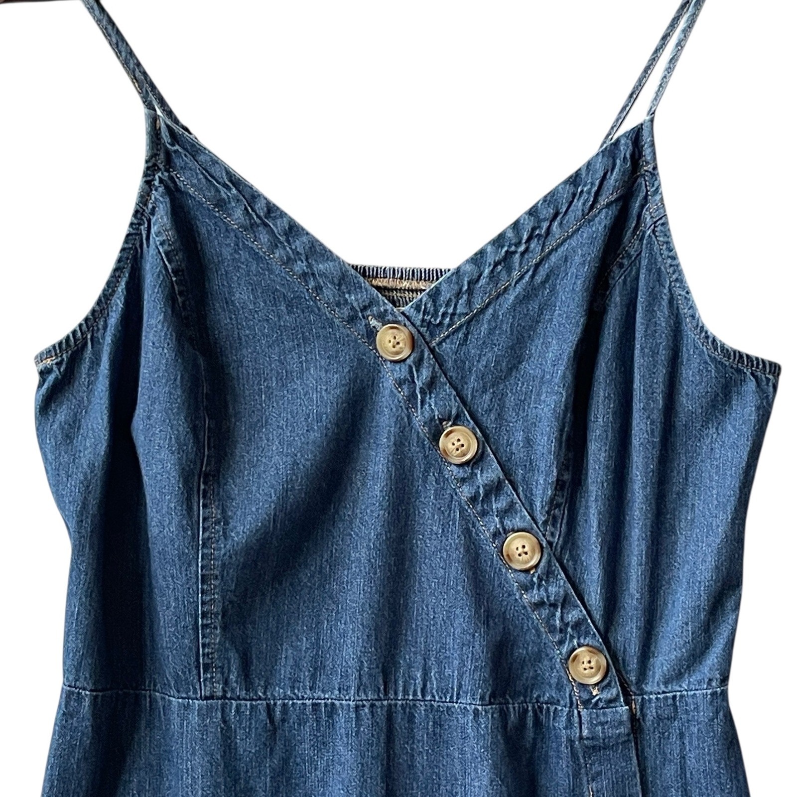Universal Thread Denim Jean Button Front Midi Dre… - image 2