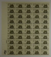 US SCOTT 2040 PANE OF 50 CONCORD 1683 STAMPS 20 CENT FACE  MNH