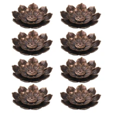 8pcs Incense Burner Kit Brass Lotus Stick Incense Holder Ash Catcher Copper