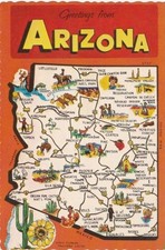 State Map Postcard-Arizona