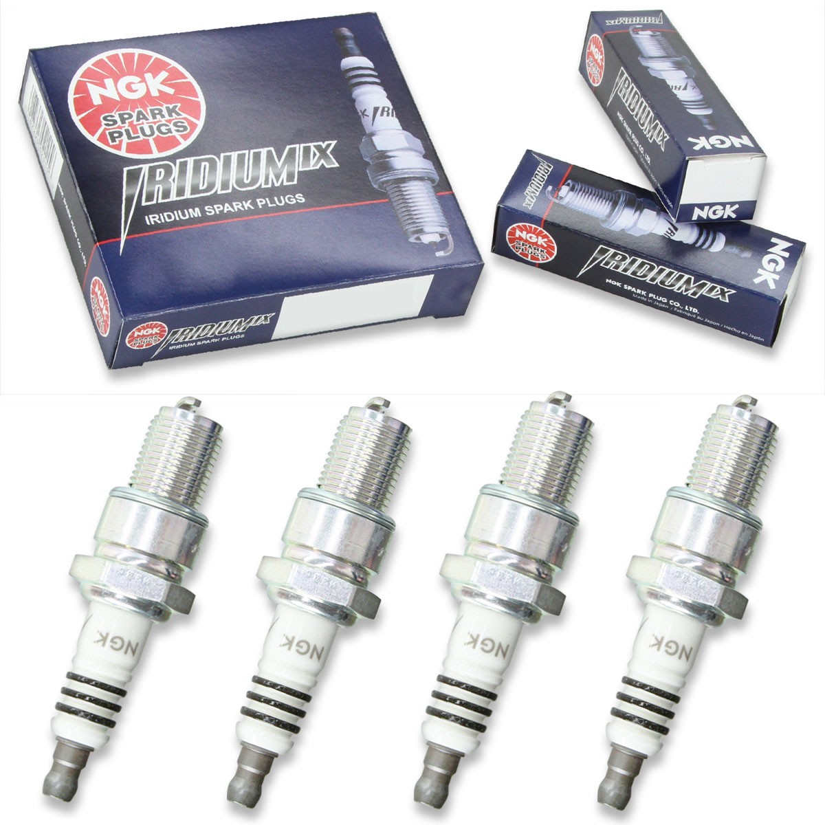 4pcs 02-03 Ski-Doo MX Z 550 Fan NGK Iridium IX Spark Plugs 552cc 33ci Kit rh