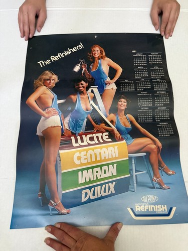 Vintage 1981 DuPont Automotive Refinish Products Pin Up Calendar