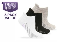 Carolina Ultimate Womens No Show Sport Moisture Wicking Low Cut Tab Socks 6 Pair