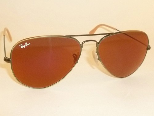 NEW Ray Ban Occhiali Da Sole Aviator Cornice Bronzo RB 3025 167/2 K ROSSO  LENTE A SPECCHIO 55mm | eBay