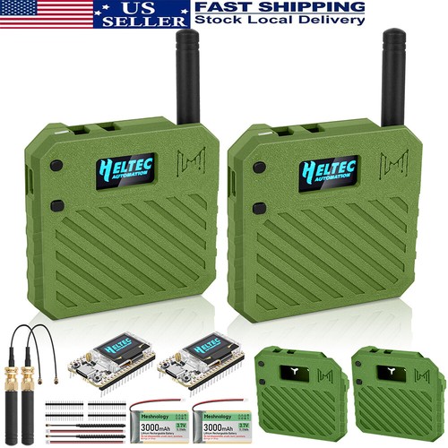 2Set ESP32 LoRa V3 Development Wifi Board + 915MHz Antenne + Akku + Meshtastic Case - Bild 1 von 10