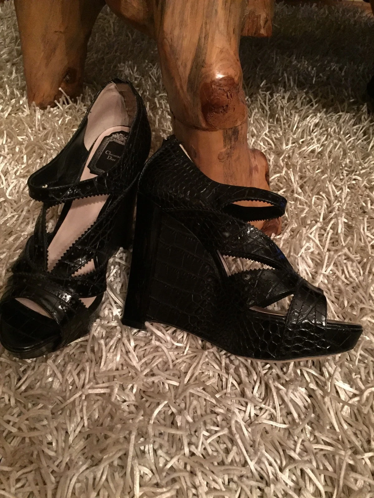 Sandales talon compensé Christian Dior, taille 39,5 top ()