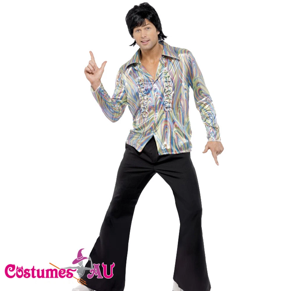 Adult Psychedelic Hippie Man Fancy Dress Party Costume