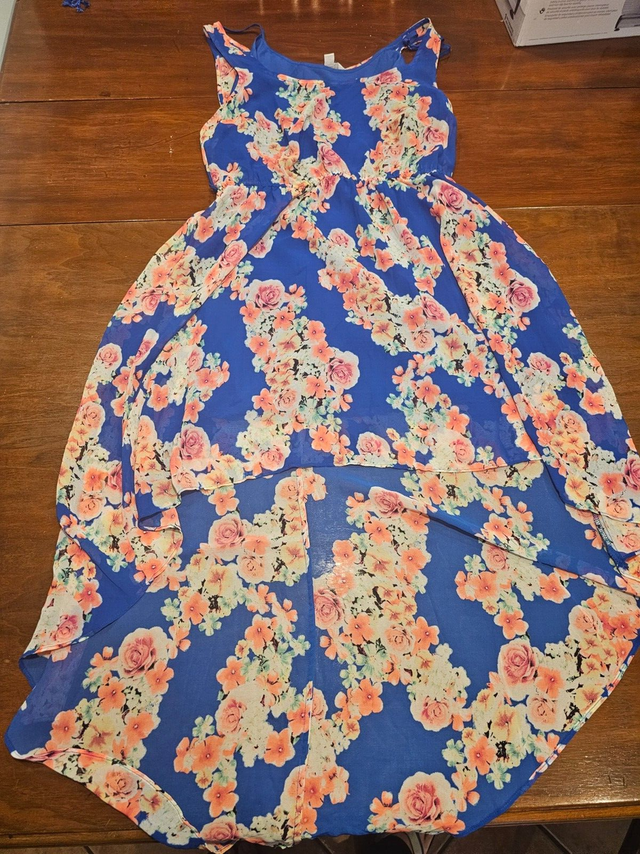 candies blue dress Royal Blue / Candy Tie Shoulder Dress w/ Flower Embroidery Size 3 / Blue