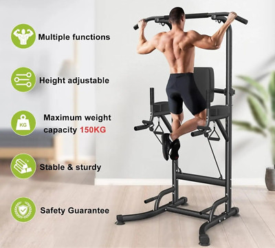 Dip Station Klimmzugstange Multifunktion Power Tower Liegestütz Training Bauch