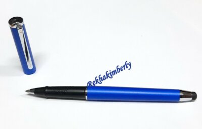 Sheaffer Stylus Ballpoint Pen Matte Blue Chrome Plate Trim Blue Ink E2982951