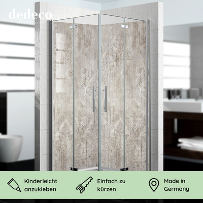 dedeco Alu Eck-Duschrückwand Bad 2 x 90x200cm Fliesenersatz fugenlos wasserfest 