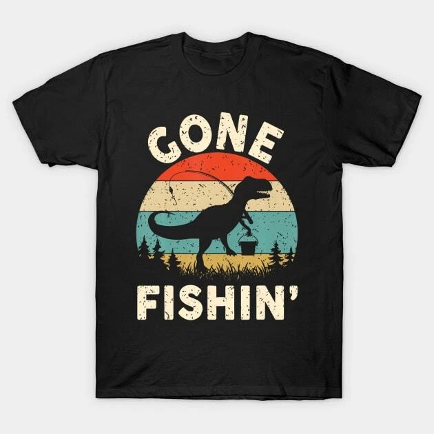 Funny Gone Fishing Men Women Youth Boys Kids Toddler Made in Australia T-Shirt
