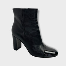 Gianvito Rossi Black Leather Patent Cap Toe A...
