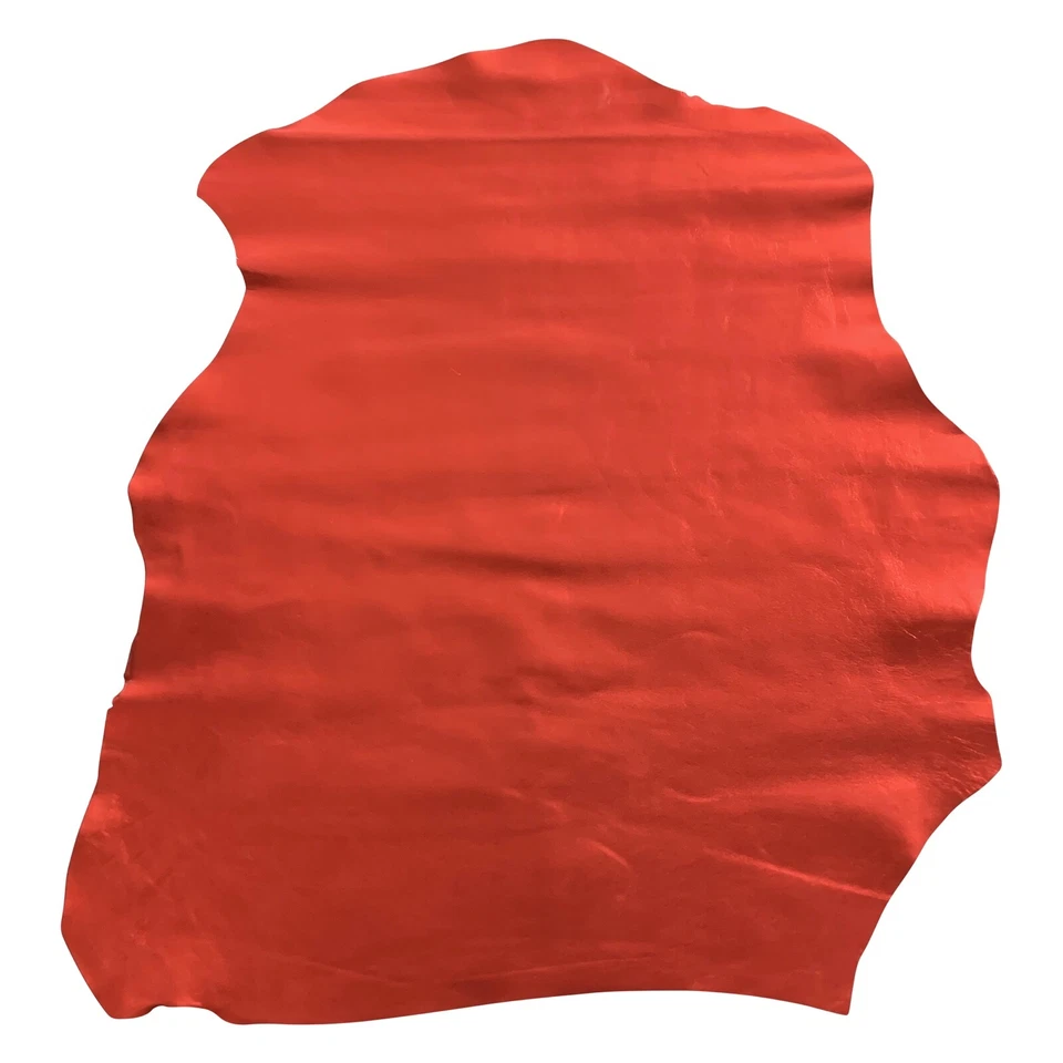 Cuero rojo metálico piel suave tela artesanal hágalo usted mismo tapicería material de costura fino Foto 2 de 4