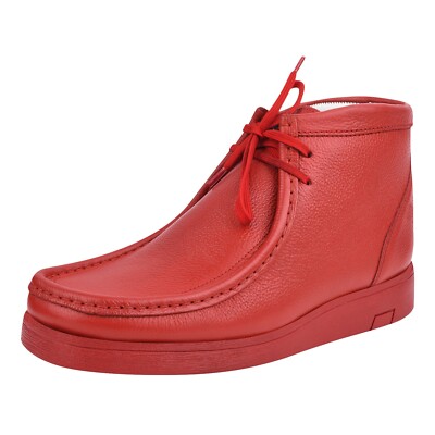 HAMARA JOE Mens Genuine Leather Moc toe Lace up Boots Chukka Casual Boot