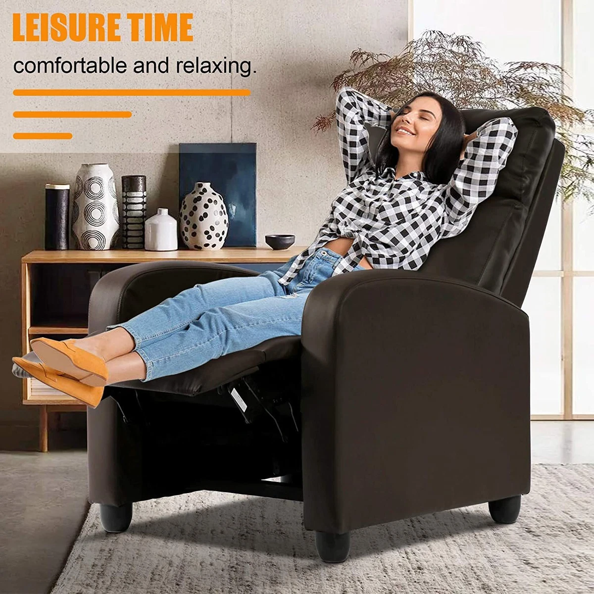 Massage Recliner Chair Modern Single Sofa Home Theater Seating W