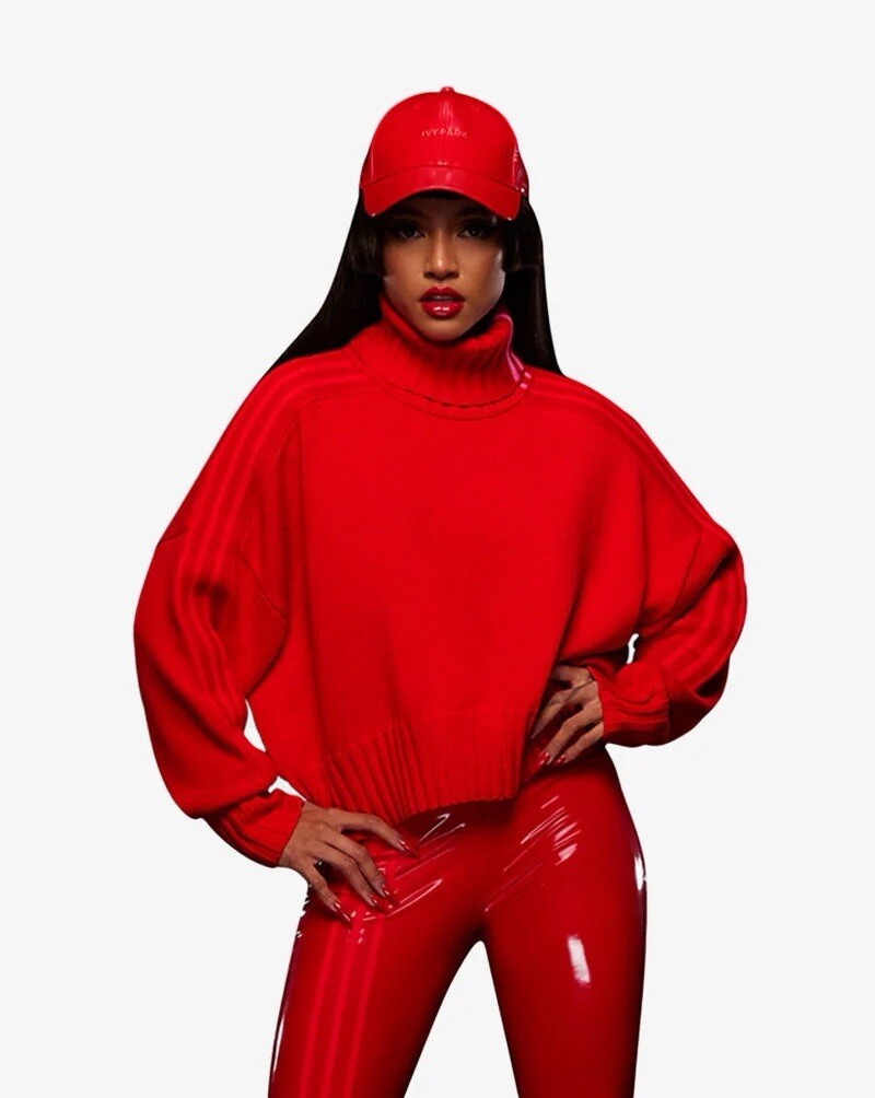 Size XS- ADIDAS X IVY PARK WOMEN'S TURTLENECK SWEATER, RED. image 2